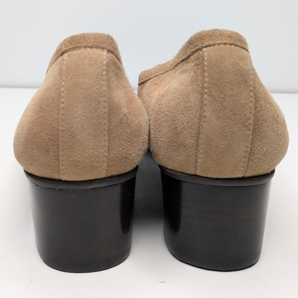 Stuart Weitzman Tan Suede Leather Low Heeled Loafers Animal Print Size 8.5 - Picture 5 of 7